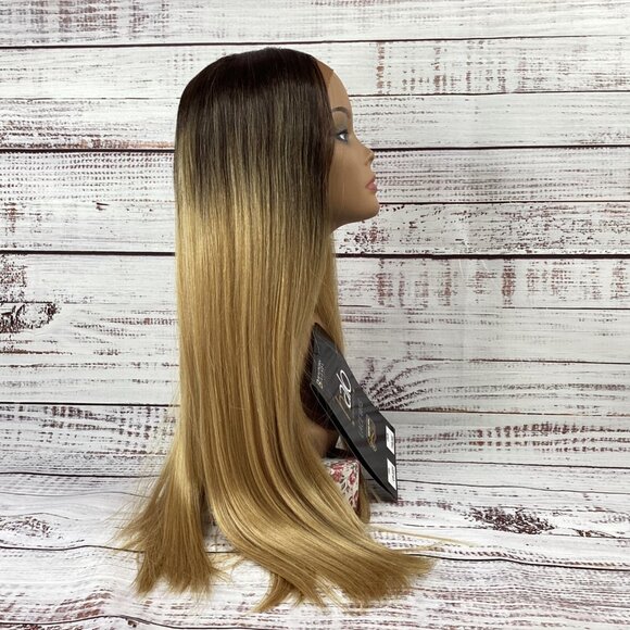 Judy #TT4/Blonde Extra Long Stright Lace Front Part Wig New Heat Safe Synthetic - Picture 2 of 7